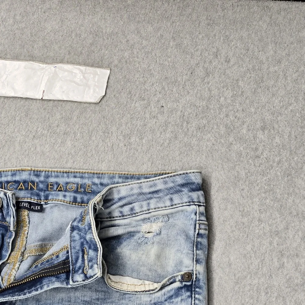American Eagle Men Jeans 34X32 Blue Denim Next Level Flex Skinny Grunge READ